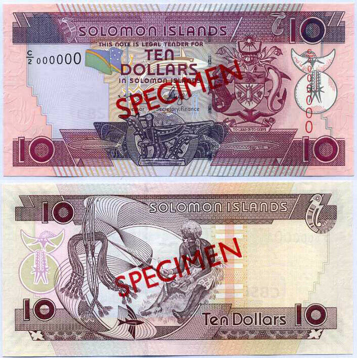 Solomon Islands 10 Dollars ND 2009 P 27 Specimen C/2 000000 UNC