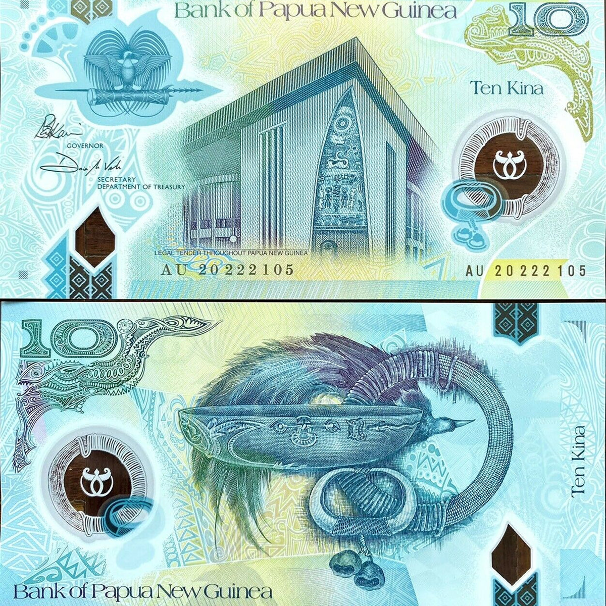 Papua New Guinea 10 Kina 2020/2021 P New Small Size W/O PORT MORESBY P