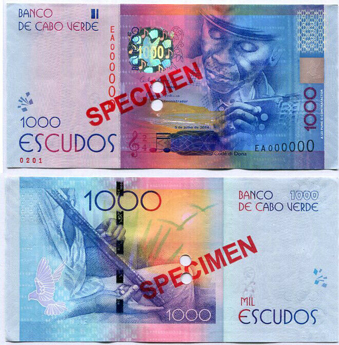 Cape Verde 1000 Escudos 2014 P 73 Specimen UNC