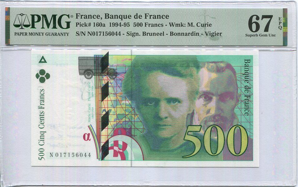 France 500 Francs 1994 P 160 a Superb Gem UNC PMG 67 EPQ