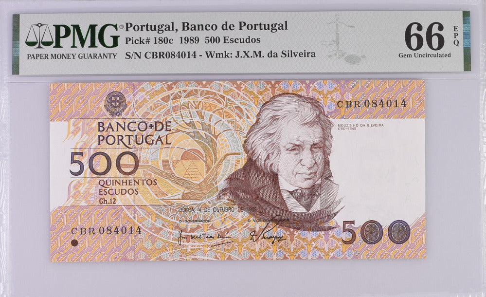 Portugal 500 Escudos 1989 P 180 c GEM UNC PMG 66 EPQ