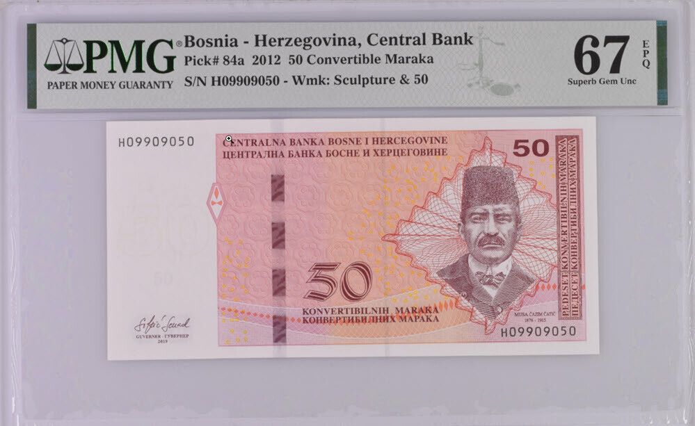 Bosnia 50 Convertible Maraka 2012 P 84 a Superb GEM UNC PMG 67 EPQ