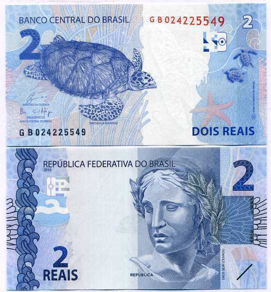 Brazil 2 Reais 2010/2019 P 252 e Sign Eduardo and Ilan UNC