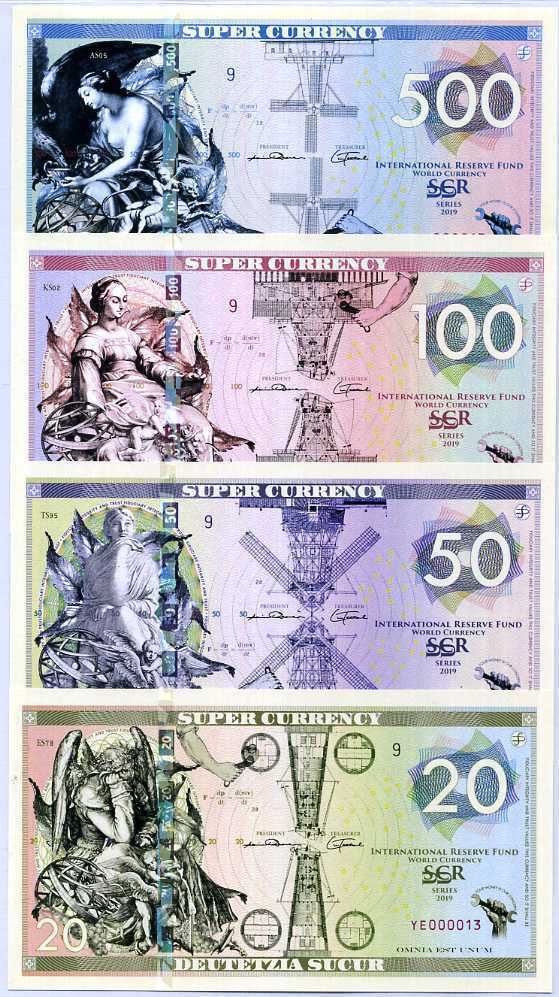 SUPER CURRENCY SET 4 PCS 20 50 100 500 DEUTETZIA SUCUR POLYMER FANTASY 2019 IRF