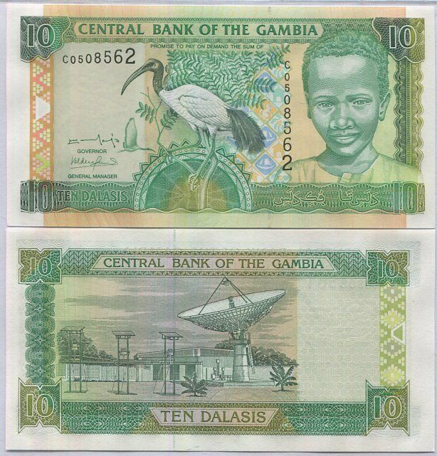 Gambia 10 Dalasis Nd 2001 P 21 a UNC