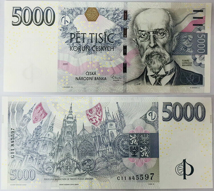 Czech Republic 5000 Korun 2009 P 27 UNC