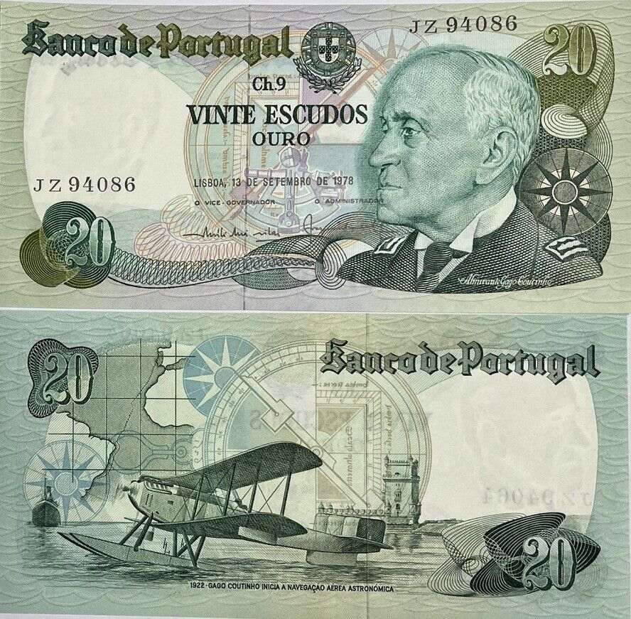 Portugal 20 Escudos 1978 P 176 a UNC