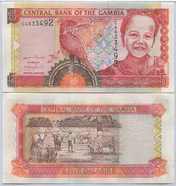 Gambia 5 Dalasis ND 2001 P 20 a SIGN 13 UNC