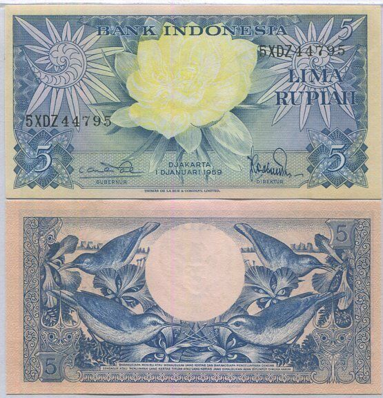 Indonesia 5 Rupiah 1959 P 65 UNC