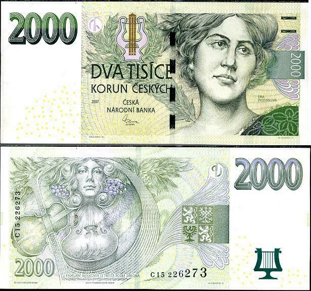 Czech Republic 2000 Korun 2007 P 26 UNC