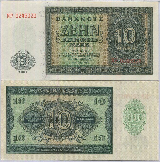 GERMANY 10 MARK 1948 P 12 b UNC