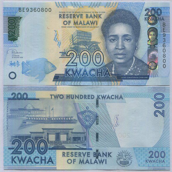 Malawi 200 Kwacha 2020 P 60 f UNC
