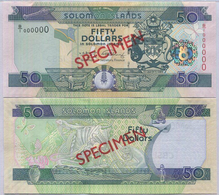 Solomon Islands 50 Dollars ND 2009 P 29 s Specimen UNC