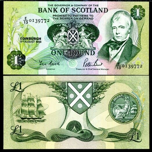 SCOTLAND 1 POUND 1988 P 111 AUnc