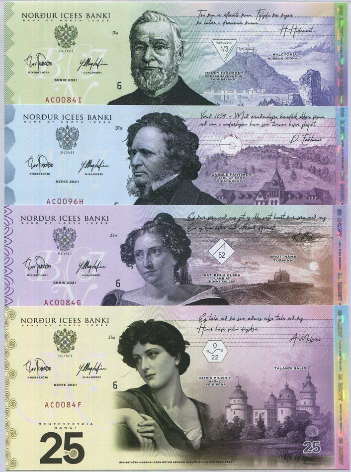 North Icees Set of 4 Pcs 25 50 100 200 Rangt Fantasy 2021 Polymer