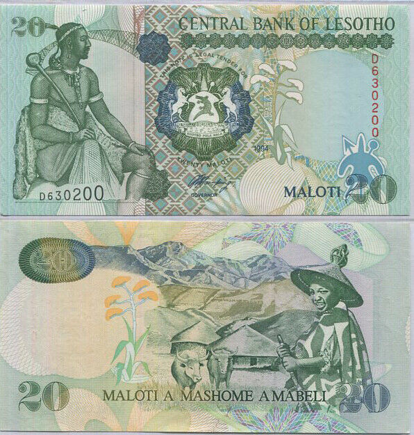LESOTHO 20 MALAOTI 1994 P 16 a aUNC
