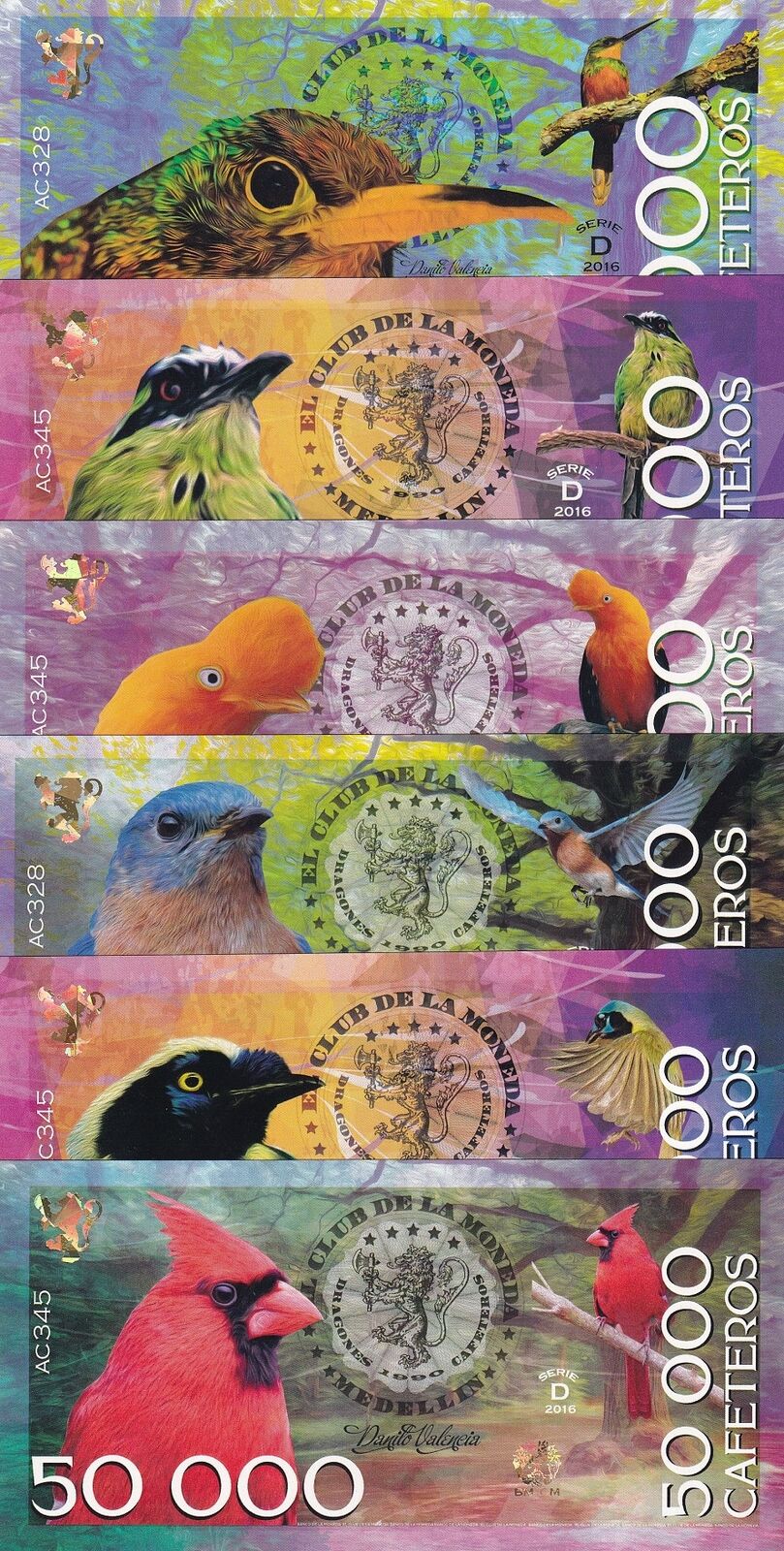 CLUB DE LA MONEDA MEDELLIN Set 6 1000 2000 5000 10000 20000 50000 Cafeteros 2016