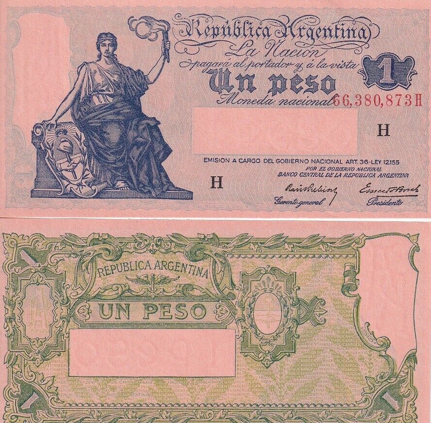 Argentina 1 Pesos ND 1935 Sign Prebisch & Bosch P 251 AUnc