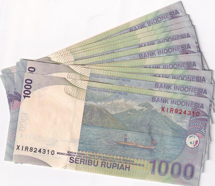 Indonesia 1000 Rupiah 2000 / 2008 P 141 X REPLACEMENT LOT 10 UNC
