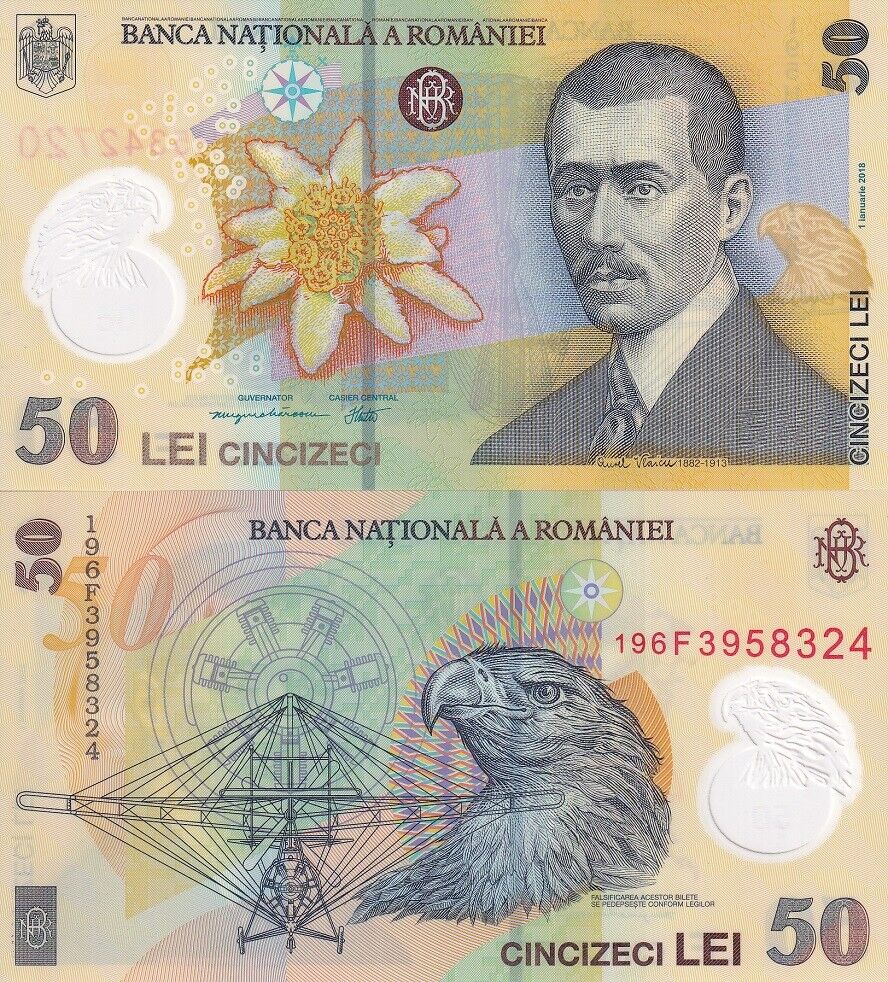 Romania 50 Lei 2018/2019 P 120 Polymer AUnc