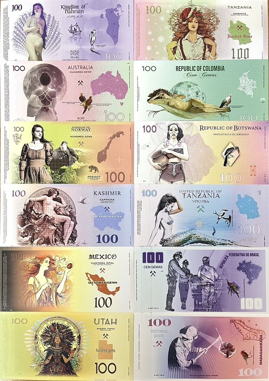 BIRTHSTONE SERIES Set 12 of 100 2023 Month And Country Polymer Fantasy