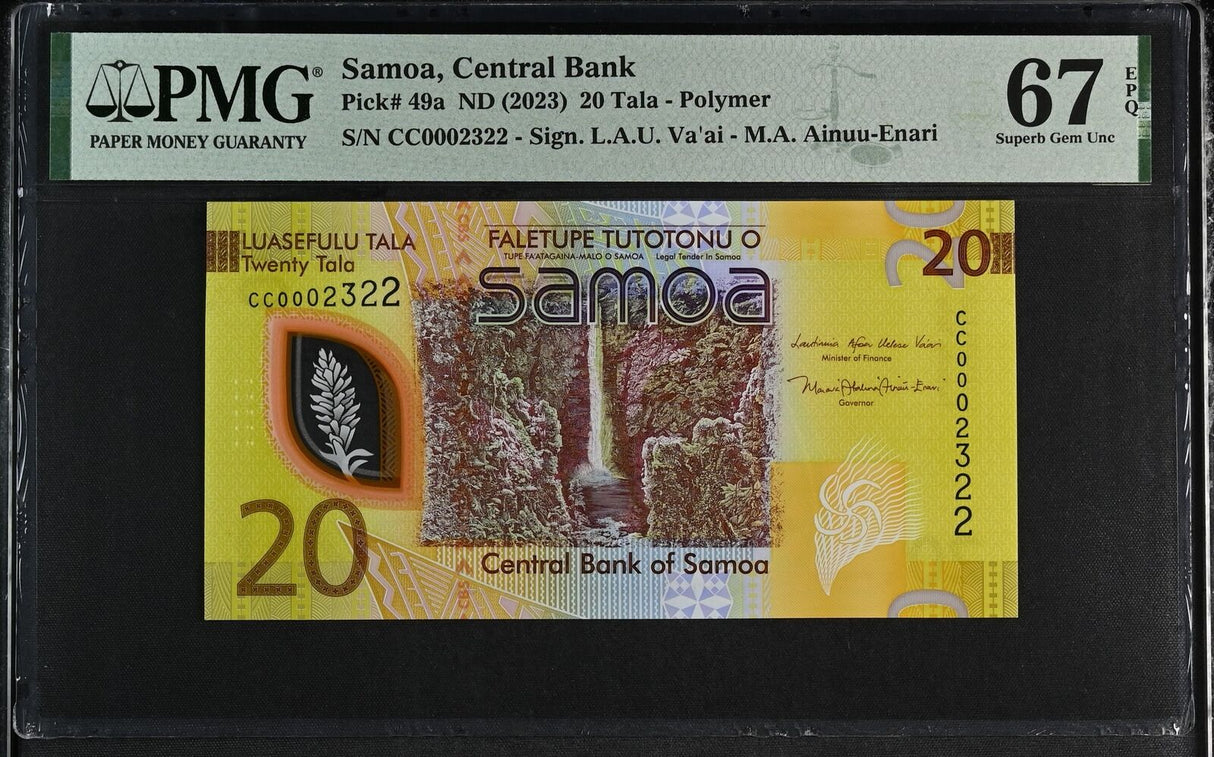 Samoa SET 2 10 20 Tala 2023 P 48 49 Polymer Matching 2322 Gem UNC PMG 66 67 EPQ