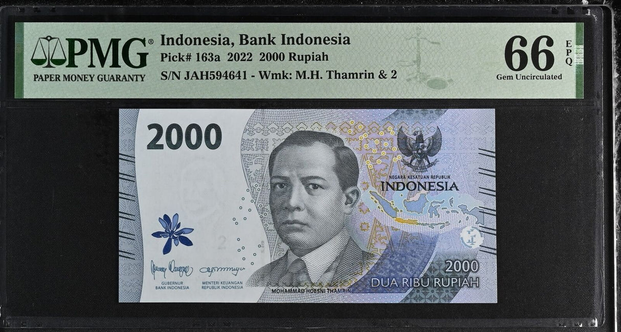 Indonesia 2000 Rupiah 2022 P 163 a GEM UNC PMG 66 EPQ