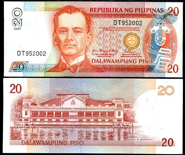 Philippines 20 Piso 2007 P 182 i UNC