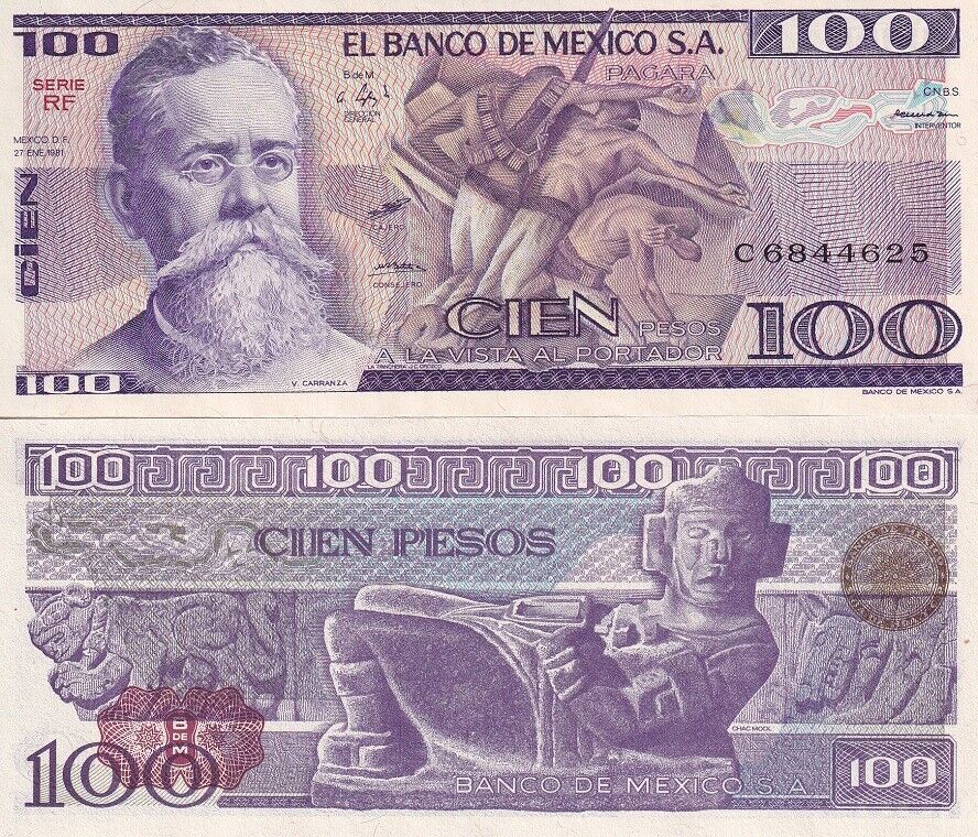 Mexico 100 Pesos 27-1-1981 P 74 a UNC