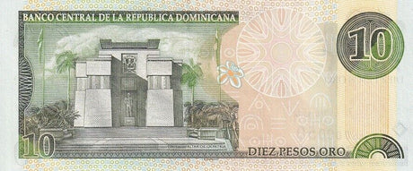 Dominican Republic 10 Pesos 2000 Low serial # 2 Digit P 159 UNC