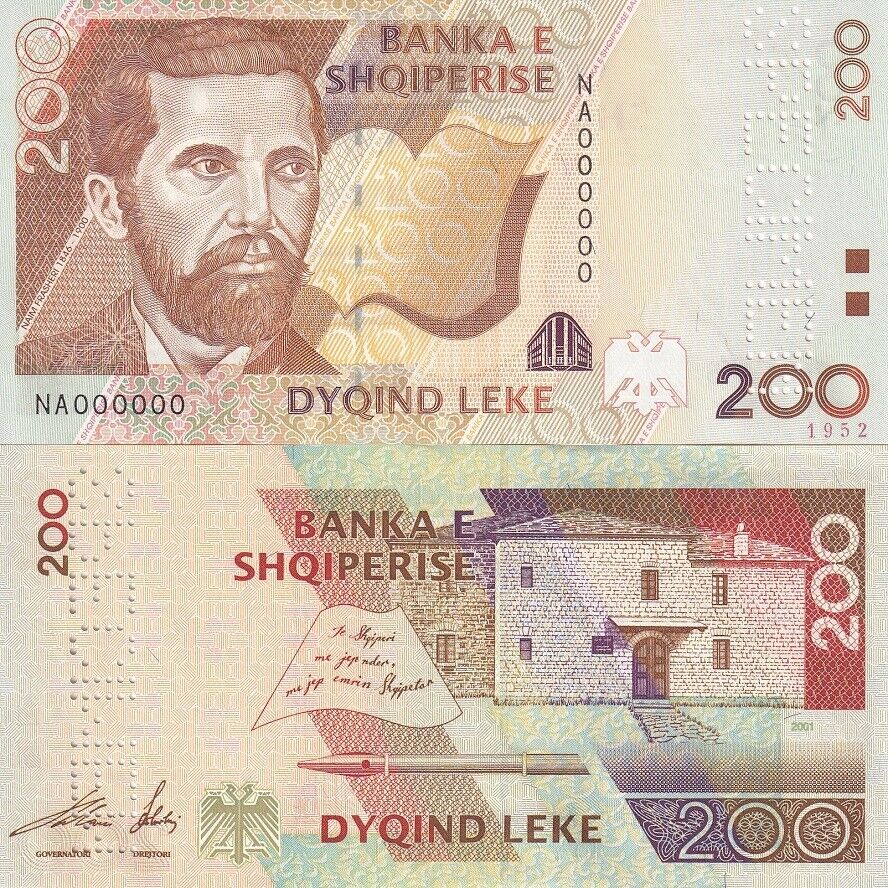 Albania 200 Leke 2001 P 67 s Specimen UNC