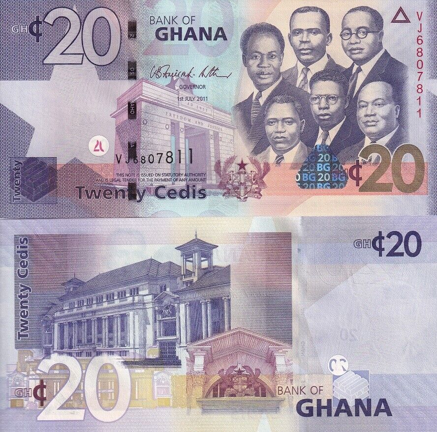 Ghana 20 Cedis 2011 P 40 c UNC
