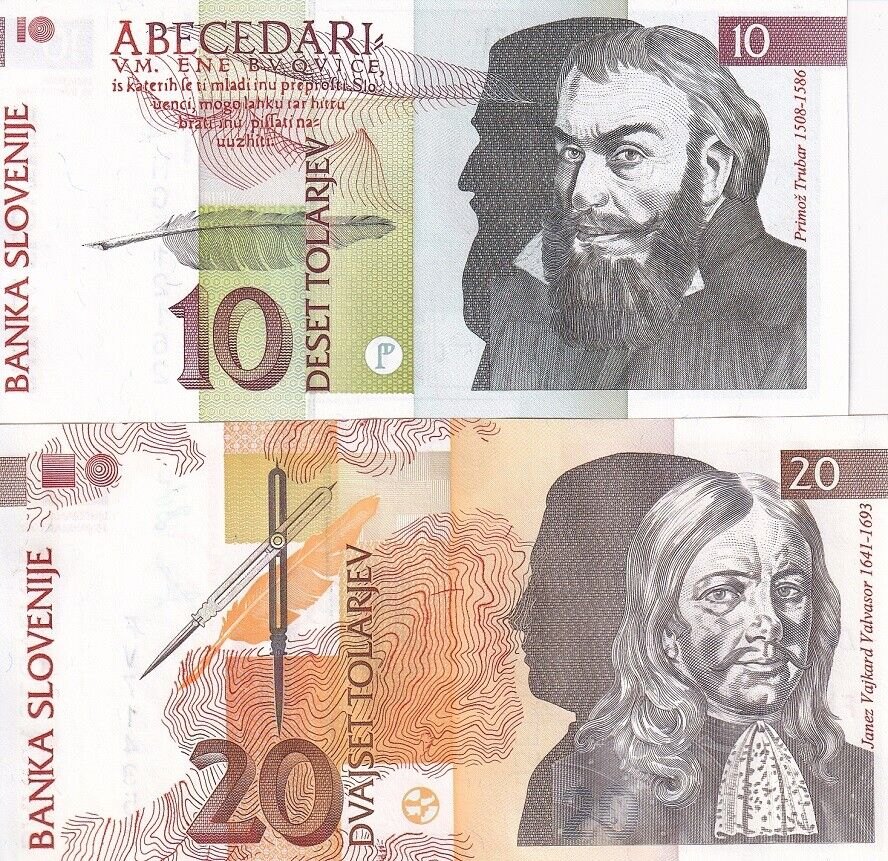 Slovenia Set 2 UNC 10 20 Tolajev 1992 P 11 12
