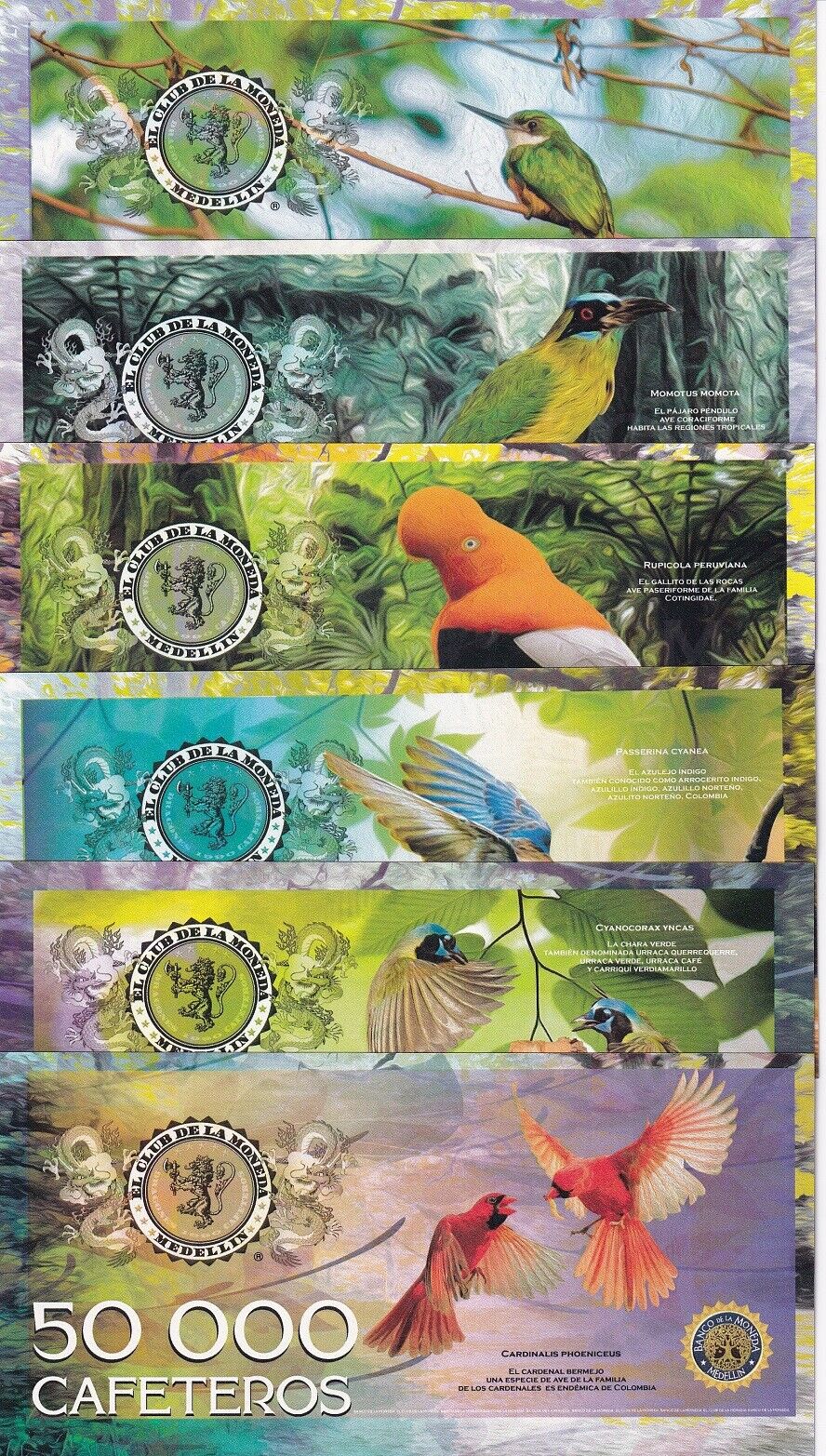 CLUB DE LA MONEDA MEDELLIN Set 6 1000 2000 5000 10000 20000 50000 Cafeteros 2016