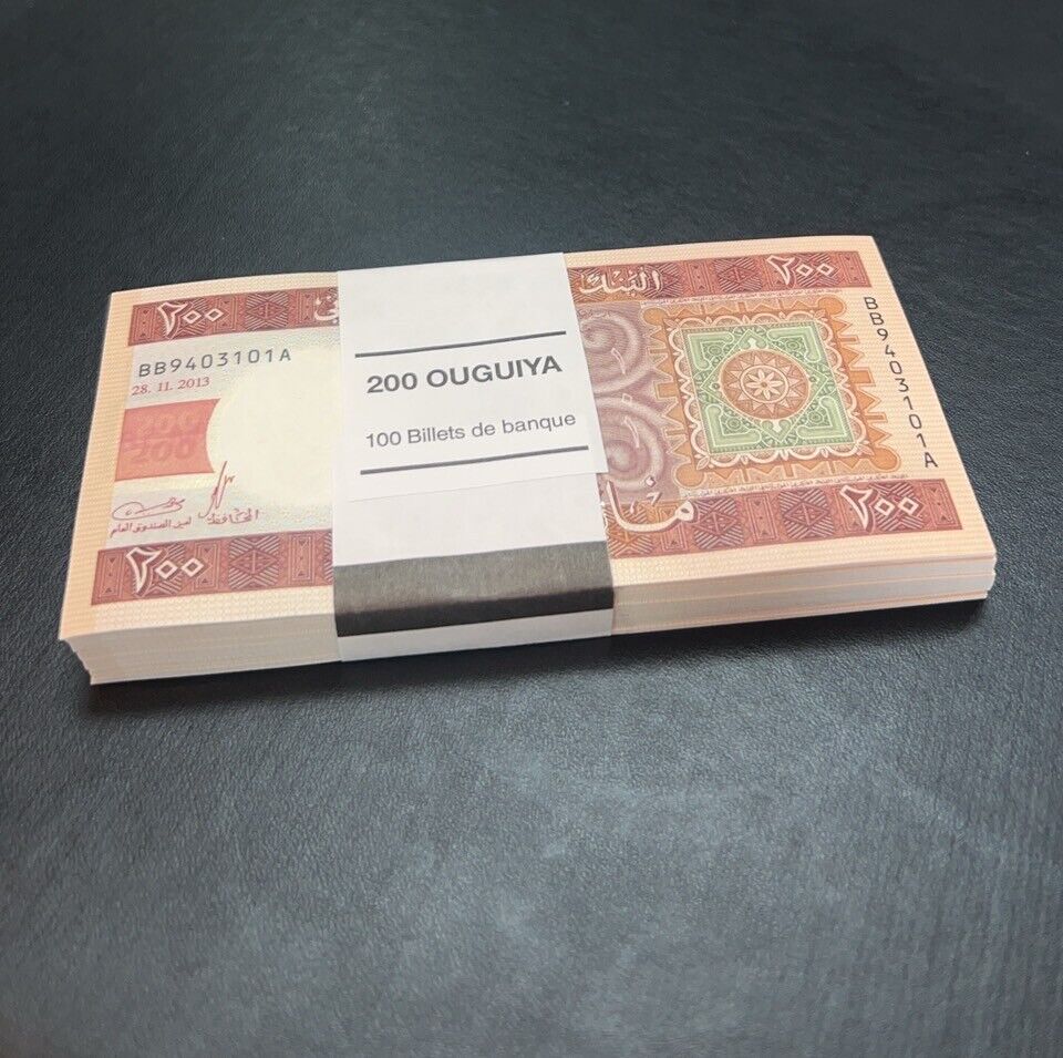 Mauritania 200 Ouguiya 2013 P 17 UNC Lot 10 Pcs 1/10 BUNDLE