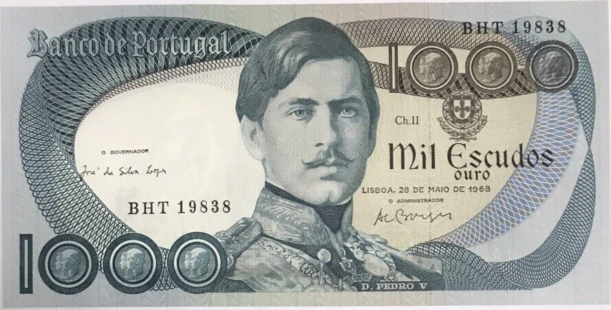 Portugal 1000 Escudos 1968 P 175 a UNC