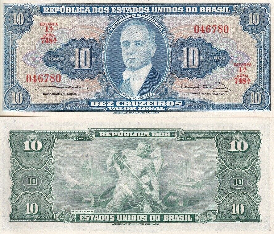 Brazil 10 Cruzeiros ND 1963 P 167 b UNC