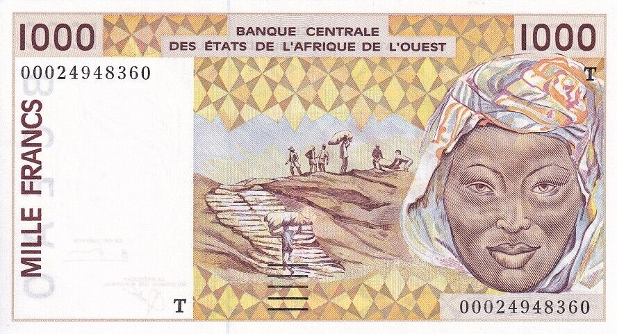 West African States Togo 1000 FRANCS 2001 P 811Tk UNC