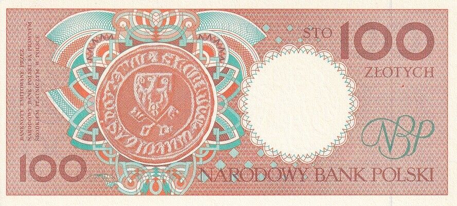 Poland 100 Zlotych 1990 P 170 b UNC