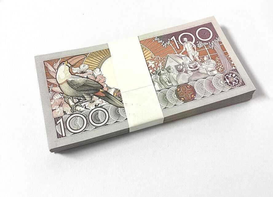 Suriname 100 Gulden 1988 P 133 b UNC Lot 100 PCS 1 BUNDLE