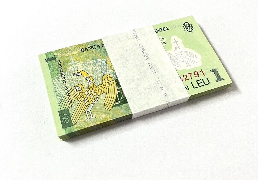 Romania 1 Leu 2018/2023 P 117 Polymer UNC LOT 100 PCS 1 BUNDLE