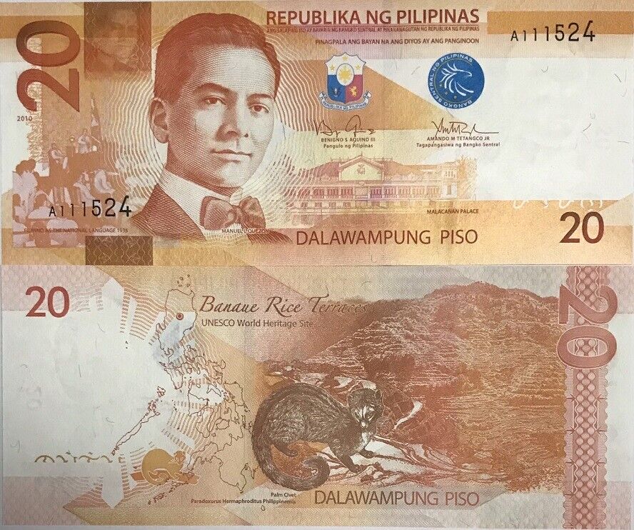 Philippines 20 Piso 2010 P 206 UNC