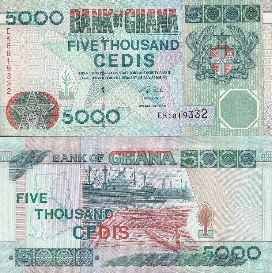Ghana 5000 Cedis 2006 P 34 j UNC
