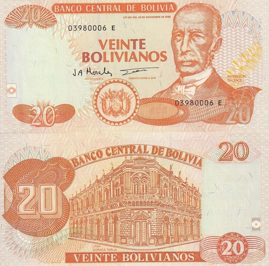 Bolivia 20 Bolivianos 1986 P 205 c UNC