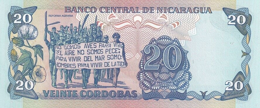 Nicaragua 20 Cordobas 1985 P 152 UNC
