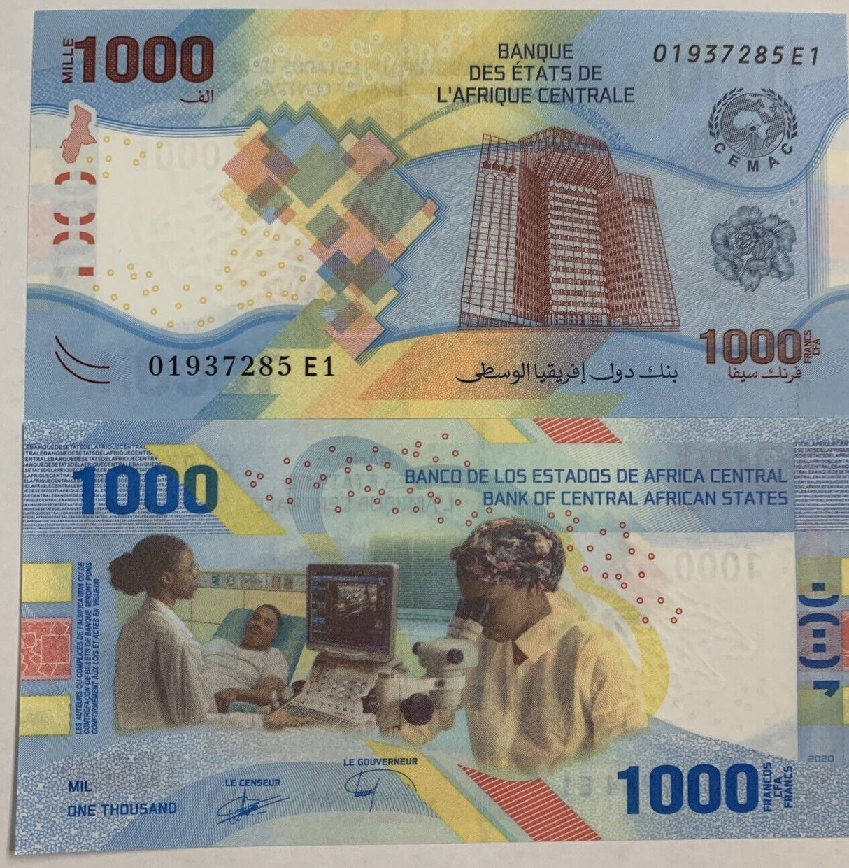 Central African States 1000 Francs 2022 P new Design Hybrid UNC