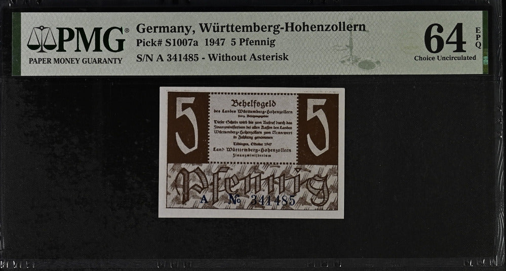 Germany 5 Pfennig 1947 P S1007 a Choice UNC PMG 64 EPQ