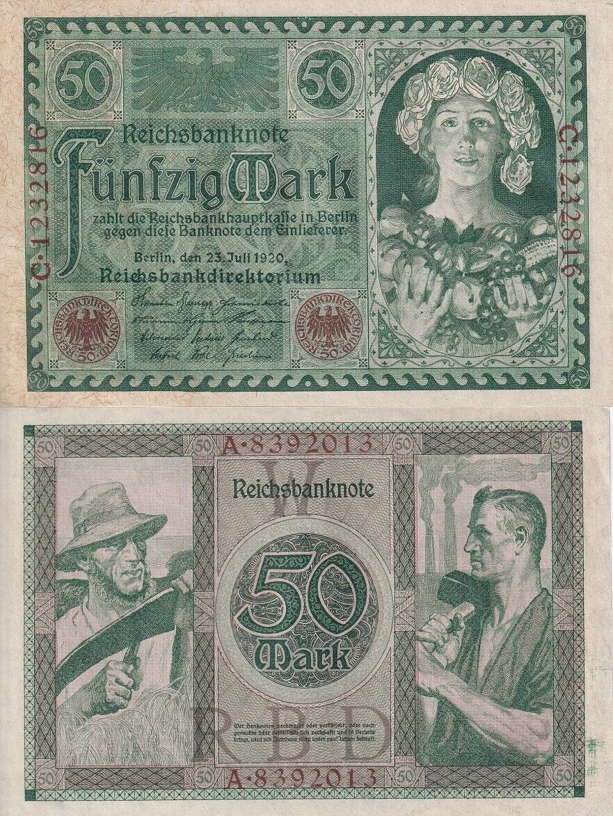 Germany 50 Mark 1920 P 68 UNC