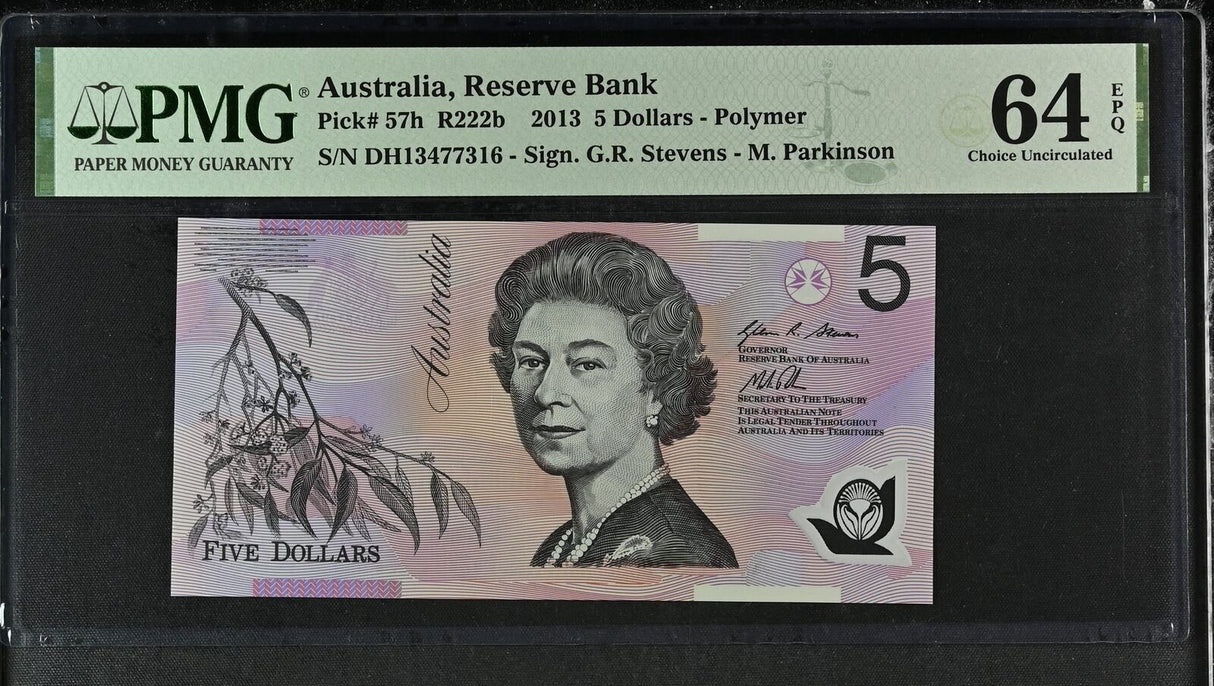 Australia 5 Dollars 2013 P 57 h Polymer Choice UNC PMG 64 EPQ