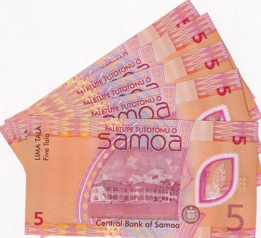 Samoa 5 Tala ND 2023 2024 P 47 Polymer LOT 5 UNC